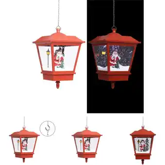 ManoMano The Living Store Weihnachts-Hängelampe LED-Licht und Weihnachtsmann Rot 27×27×45 - Weihnachtsbeleuchtung Angebot