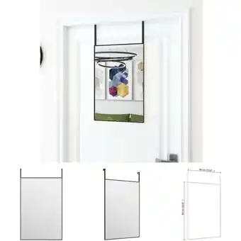 ManoMano The Living Store Türspiegel Schwarz 40x60 cm Glas und Aluminium - Spiegel - Schwarz Angebot