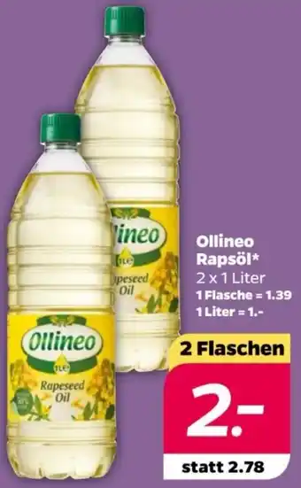 NETTO Ollineo Rapsöl 2 x 1 Liter Angebot