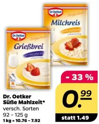 NETTO Dr. Oetker Süße Mahlzeit 92-125 g Angebot