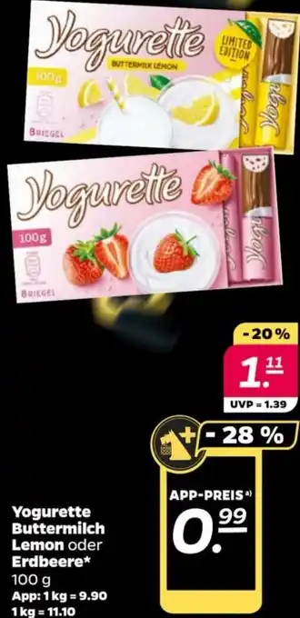 NETTO Yogurette Buttermilch Lemon oder Erdbeere 100 g Angebot