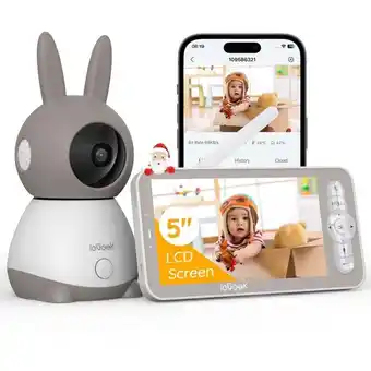 ManoMano ieGeek 2K/3MP Überwachungskamera , 5 Zoll WLAN Video babyfone PTZ 355°, IR-Nachtsicht, Automatische Verfolgung, Weinen/Bewegu Angebot