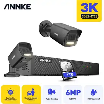 ManoMano ANNKE 3K PoE Überwachungskamera Set 8CH NVR 2X 5MP Kamera Intelligentes Dual Light Nachtsicht PoE Video Sicherheits System 1T Angebot