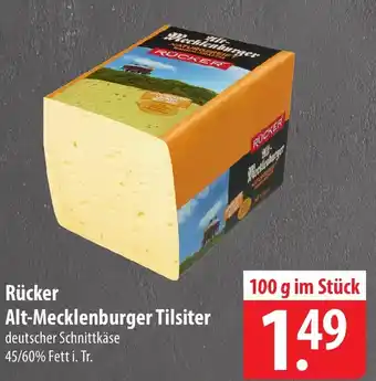 Famila Nord Ost Rücker Alt-Mecklenburger Tilsiter deutscher Schnittkäse 45/60% Fett i. Tr. 100 g im Stück Angebot
