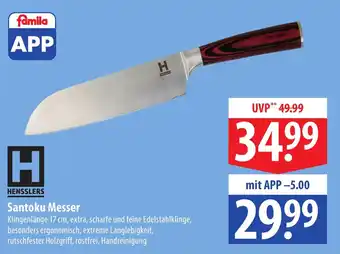Famila Nord Ost HENSSLERS Santoku Messer Angebot