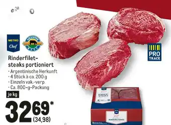 METRO Metro chef rinderfiletsteaks portioniert Angebot