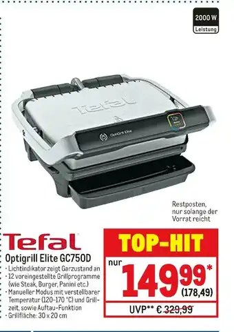 METRO Tefal optigrill elite gc750d Angebot