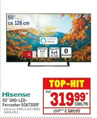 METRO Hisense 50“ uhd-led-fernseher 50a7300f Angebot