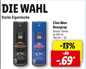 Lidl Cien men deospray Angebot