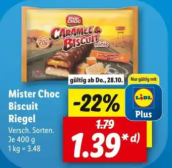 Lidl Mister choc biscuit riegel Angebot