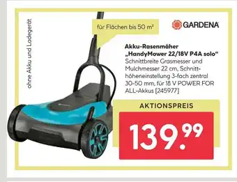 BayWa Bau & Garten GARDENA Akku-Rasenmäher ,,HandyMower 22/18V P4A solo" Angebot