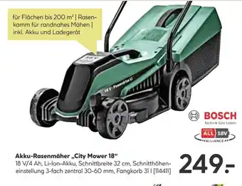 BayWa BOSCH Akku-Rasenmäher,,City Mower 18" Angebot