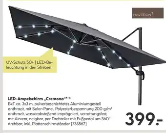 BayWa HAVESON LED-Ampelschirm „,Cremona " Angebot