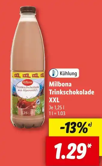 Lidl Milbona trinkschokolade xxl Angebot