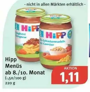 Feneberg Hipp Menüs Ab 8. 10. Monat Angebot