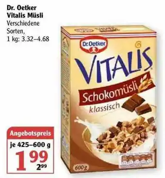 Globus Dr. Oetker Vitalis Müsli Angebot