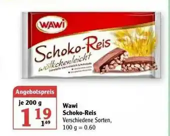 Globus Wawi Schoko-reis Angebot