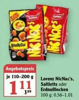 Globus Lorenz Nicnac's Saltletts Oder Erdnußlocken Angebot