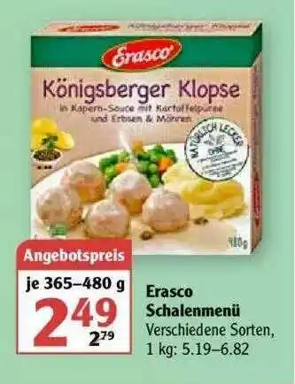 Globus Erasco Schalenmenü Angebot