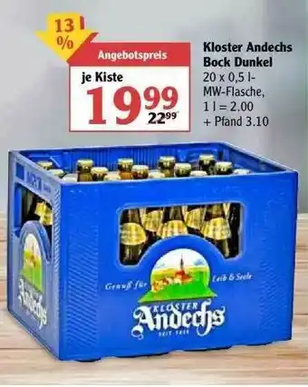 Globus Kolster Andechs Bock Dunkel Angebot