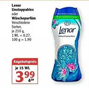 Globus Lenor Unstoppables Oder Wäscheparfüm Angebot