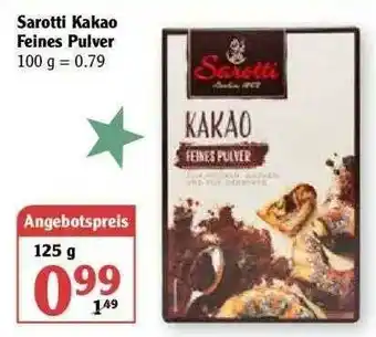 Globus Sarotti Kakao Feines Pulver Angebot