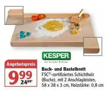 Globus Kesper Back Und Bastelbrett Angebot