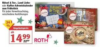 Globus Rätsel & Tee Land Liebe-oder Kaffee-adventskalender Zum Frühstück Angebot