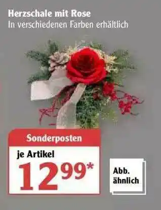 Globus Herzschale Mit Rose Angebot