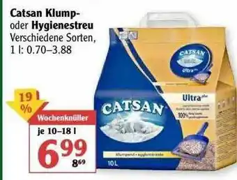 Globus Catsan Klump-oder Hygienestreu Angebot