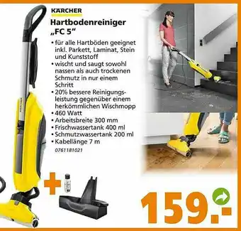 Globus Baumarkt Kärcher Hartbodenreiniger „fc 5” Angebot