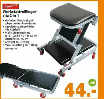 Globus Baumarkt Trendline Werkstattrollliege Oder Sitz 2in1 Angebot