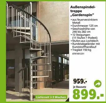 Globus Baumarkt Außenspindel- Treppe „gardenspin” Angebot