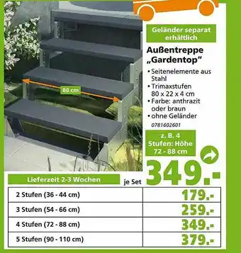 Globus Baumarkt Außentreppe „gardentop” Angebot