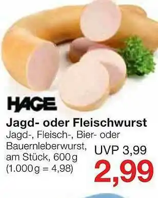 Jawoll Hage Jagd- Oder Fleischwurst Angebot