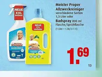 Markant Meister Proper Allzweckreiniger Oder Badyspray Angebot