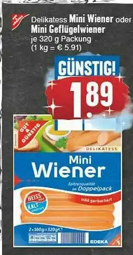 E-Center Delikatess Mini Wiener Oder Mini Geflügelwiener Angebot