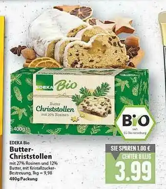 E-Center Edeka Bio Butter Christstollen Angebot