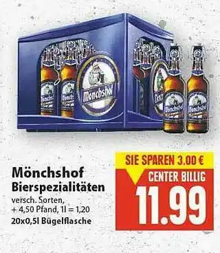 E-Center Mönchshof Bierspezialitäten Angebot