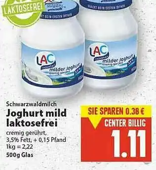 E-Center Schwarzwaldmilch Joghurt Mild Laktosefrei Angebot