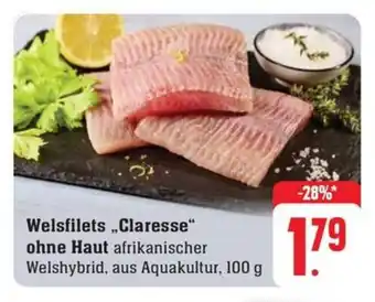 Schmidt's Märkte Welsfilets,,Claresse“ ohne Haut afrikanischer Welshybrid, aus Aquakultur, 100 g Angebot