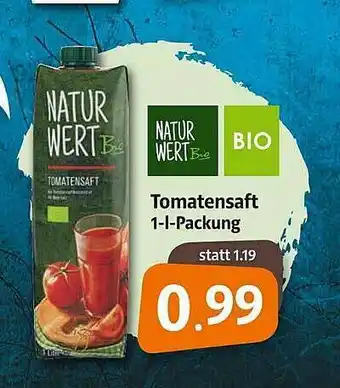 Markant Markt Tomatensaft Natur Wert Bio Angebot