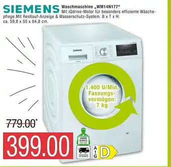 Marktkauf Siemens Waschmaschine WM14N177 Angebot