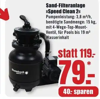 B1 Discount Baumarkt Sand-Filteranlage >>Speed Clean 2<< Angebot