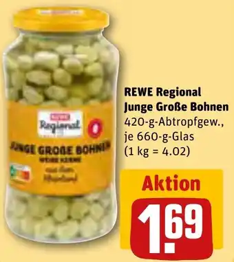 REWE REWE Regional Junge Große Bohnen 660 g Glas Angebot