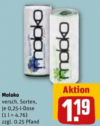 REWE Moloko 0,25 L Dose Angebot