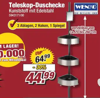 Poco WENKO Teleskop-Duschecke Angebot