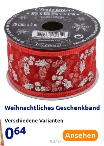 Action Weihnachtliches Geschenkband Angebot