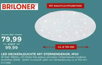 BBM Baumarkt Briloner LED Deckenleuchte mit Sternendekor IP20 Angebot