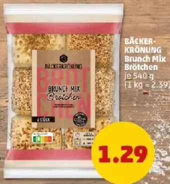 PENNY BÄCKERKRÖNUNG Brunch Mix Brötchen 540 g Angebot